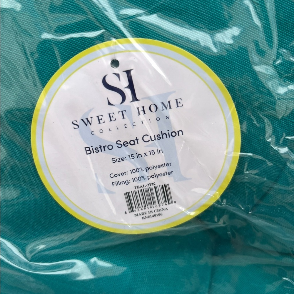 Sweet Home Collection Teal Bistro Seat Cushion 2pck